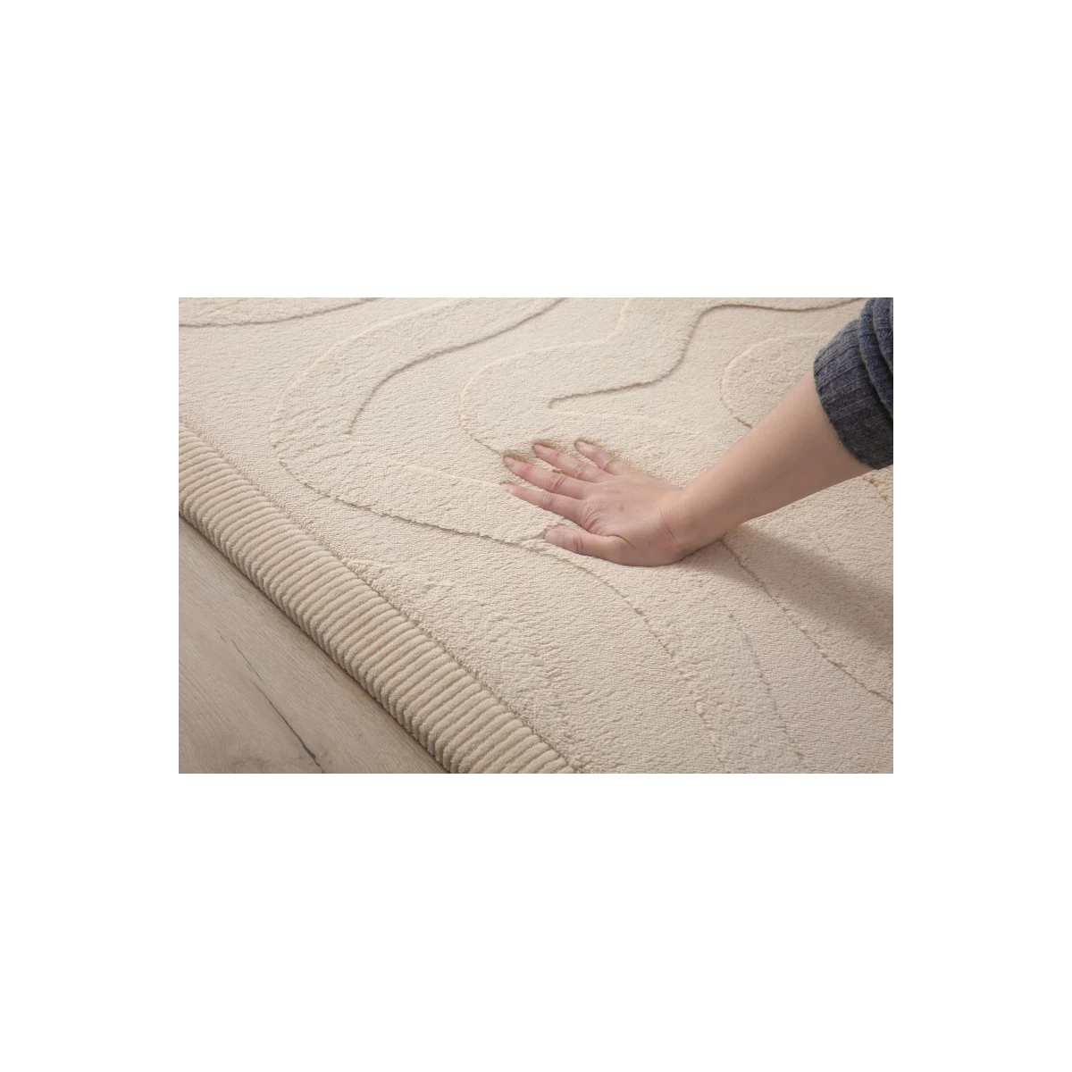 HAKUNA MATTE Mata piankowa dla dzieci Beżowy dywan do pokoju dziecięcego Fale 3D CloudRise Play Mat 200 x 150 cm