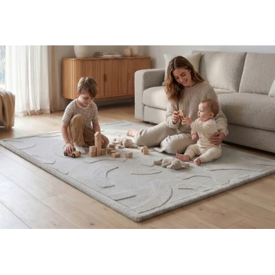 HAKUNA MATTE Mata piankowa dla dzieci Szary dywan do pokoju dziecięcego Łuki 3D CloudRise Play Mat 200 x 150 cm