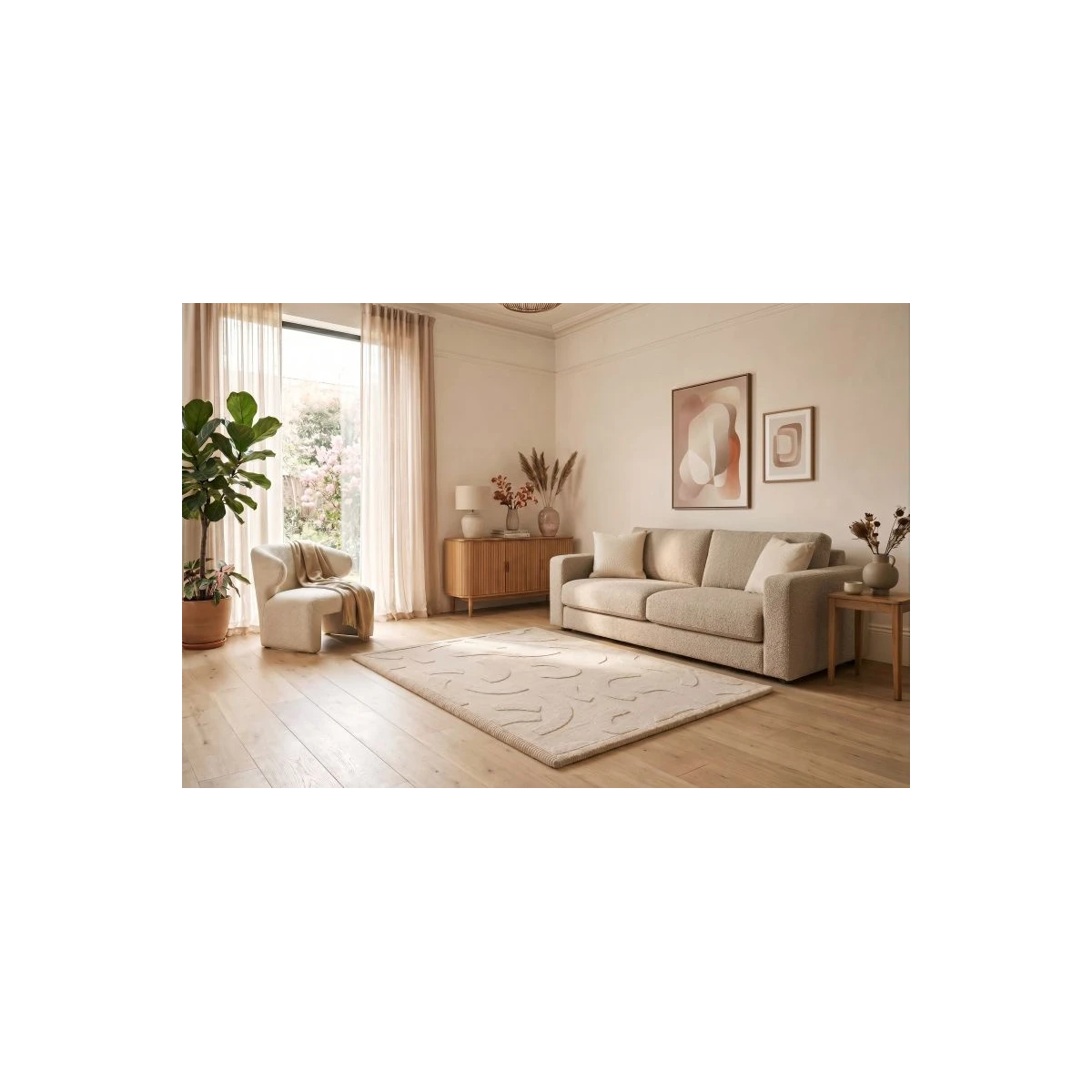 HAKUNA MATTE Mata piankowa dla dzieci Beżowy dywan do pokoju dziecięcego Łuki 3D CloudRise Play Mat 200 x 150 cm