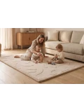 HAKUNA MATTE Mata piankowa dla dzieci Beżowy dywan do pokoju dziecięcego Łuki 3D CloudRise Play Mat 200 x 150 cm