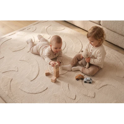 HAKUNA MATTE Mata piankowa dla dzieci Beżowy dywan do pokoju dziecięcego Łuki 3D CloudRise Play Mat 200 x 150 cm