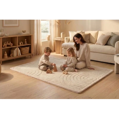 HAKUNA MATTE Mata piankowa dla dzieci Beżowy dywan do pokoju dziecięcego Łuki 3D Cloud Play Mat 170 x 120 cm