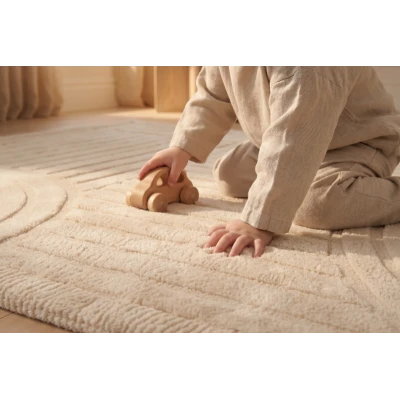 HAKUNA MATTE Mata piankowa dla dzieci Beżowy dywan do pokoju dziecięcego Łuki 3D Cloud Play Mat 170 x 120 cm