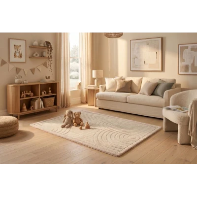 HAKUNA MATTE Mata piankowa dla dzieci Beżowy dywan do pokoju dziecięcego Łuki 3D Cloud Play Mat 170 x 120 cm