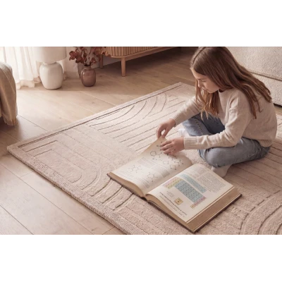 HAKUNA MATTE Mata piankowa dla dzieci Beżowy dywan do pokoju dziecięcego Łuki 3D Cloud Play Mat 200 x 150 cm
