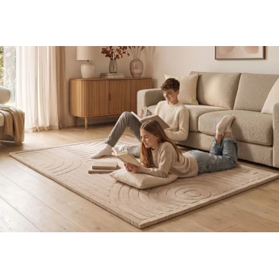 HAKUNA MATTE Mata piankowa dla dzieci Beżowy dywan do pokoju dziecięcego Łuki 3D Cloud Play Mat 200 x 150 cm