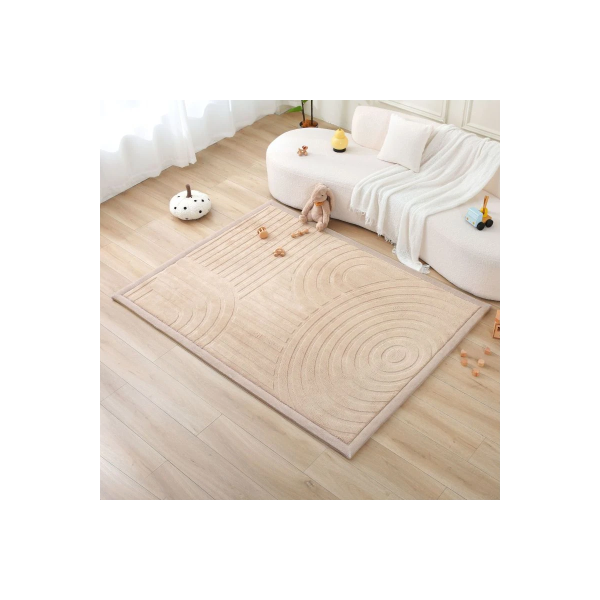 HAKUNA MATTE Mata piankowa dla dzieci Beżowy dywan do pokoju dziecięcego Łuki 3D Cloud Play Mat 200 x 150 cm
