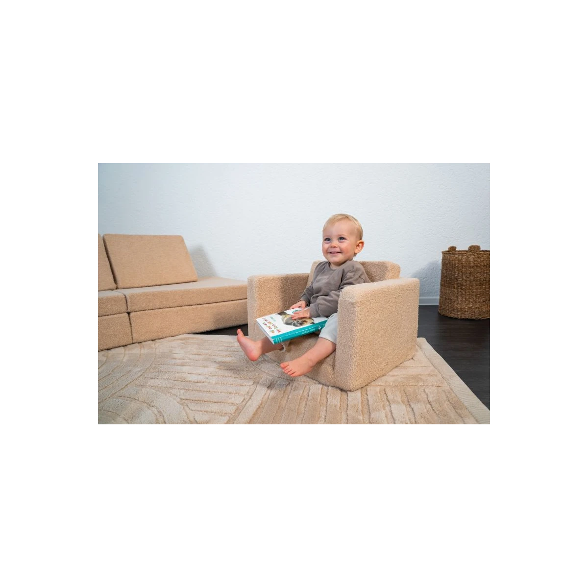 HAKUNA MATTE Mata piankowa dla dzieci Beżowy dywan do pokoju dziecięcego Łuki 3D Cloud Play Mat 200 x 150 cm