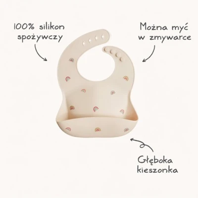 Śliniak silikonowy Rainbow Mushie | Pan Piksel