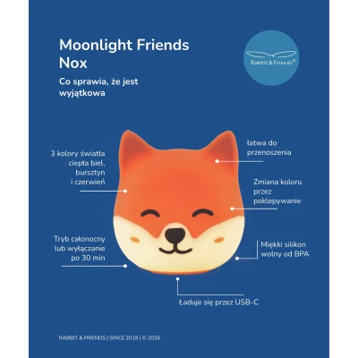 Lampka nocna Lis NOX Rabbit & Friends | Pan Piksel
