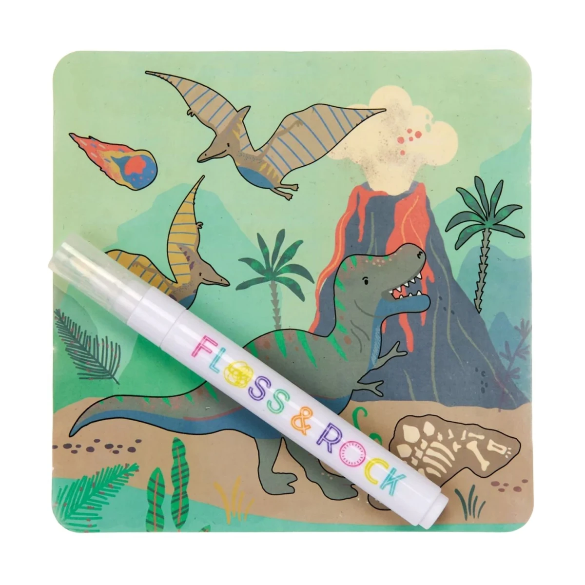 Kolorowanka wodna Dinozaury Floss & Rock | Pan Piksel